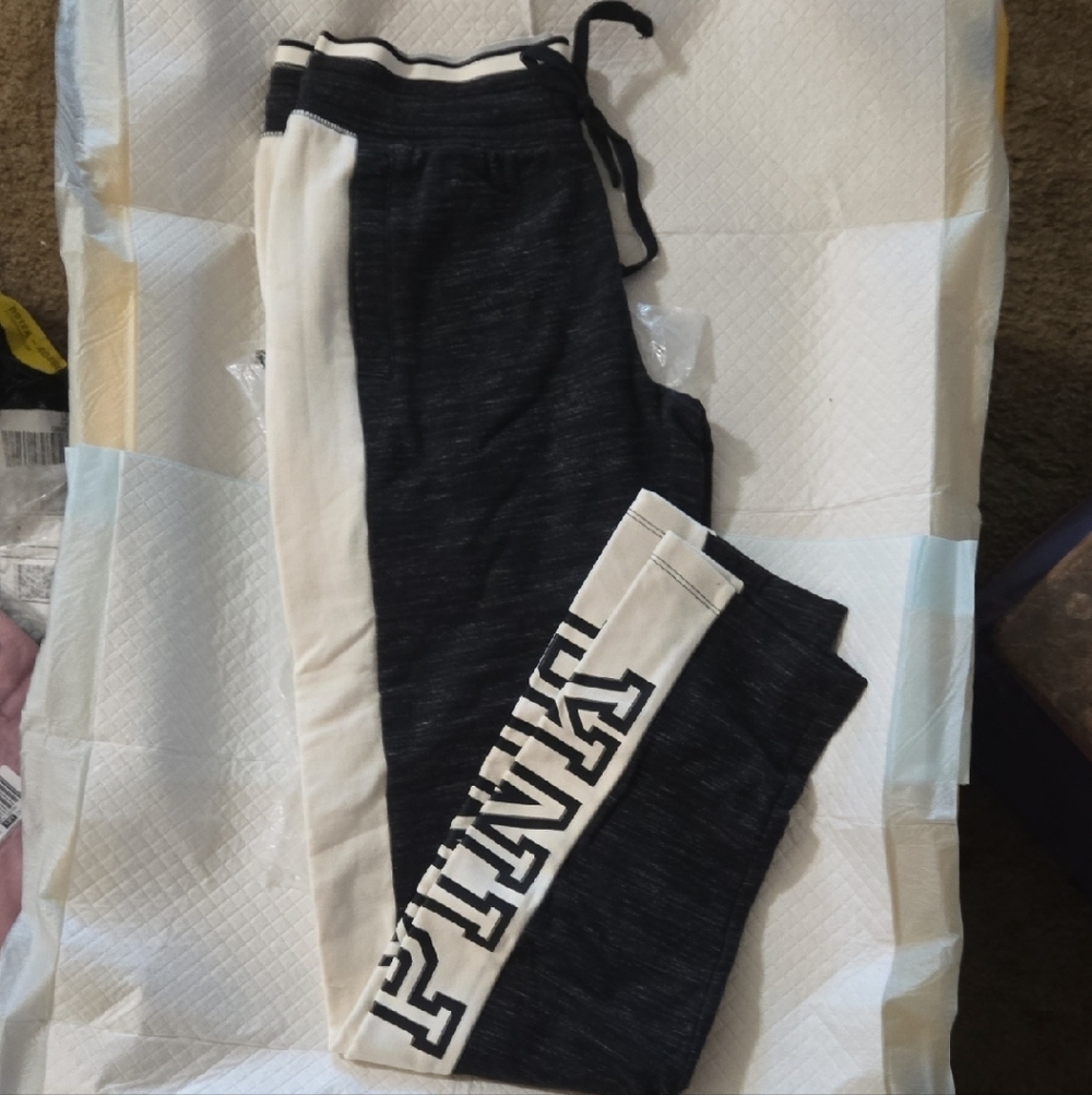 Victoria's Secret Black Merle and Cream  Sweatpants- Brand NEW-XS